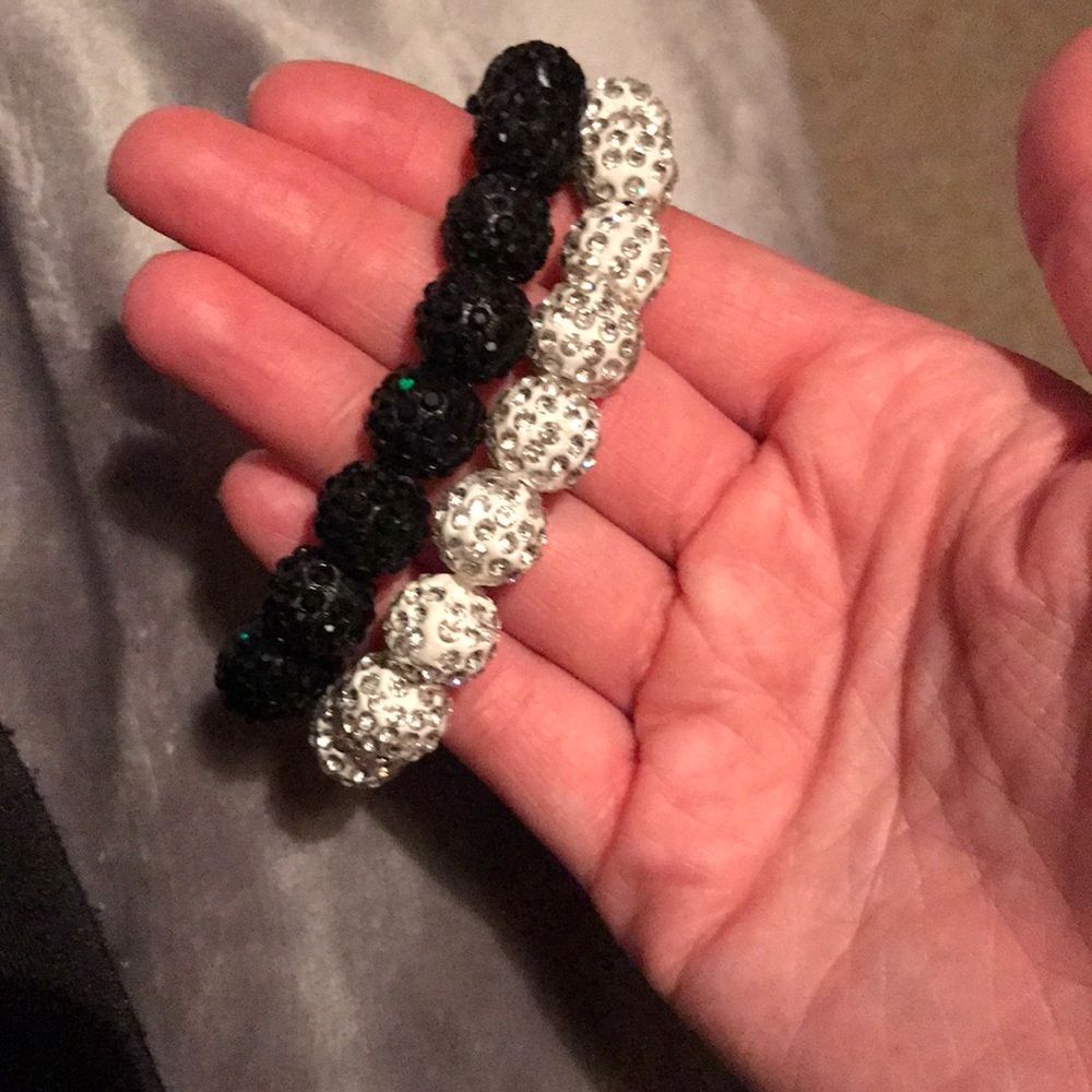 Silver and Gray chunky bracelets